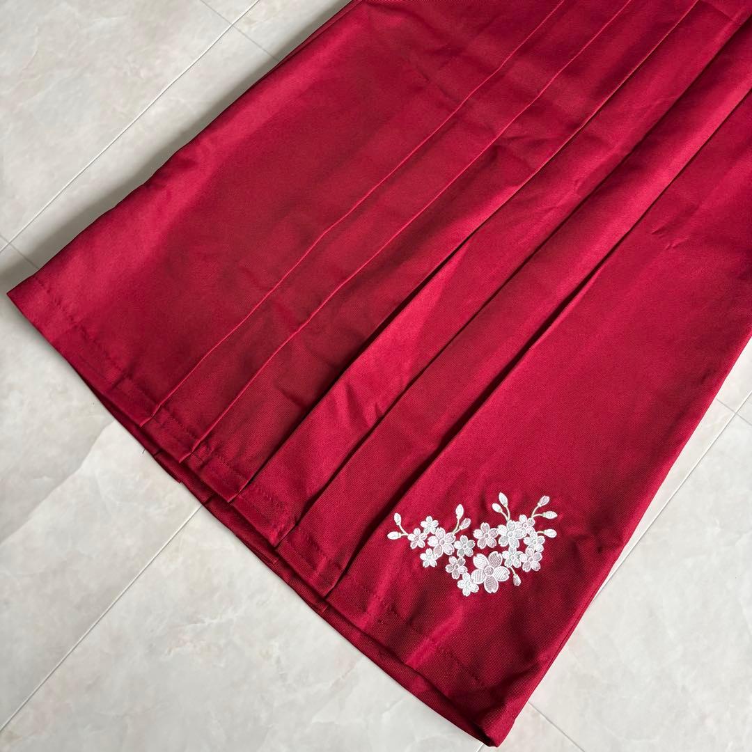 美品✨ キャサリンコテージ 簡単袴セット 矢絣柄 紫×赤 160 刺繍 卒業式