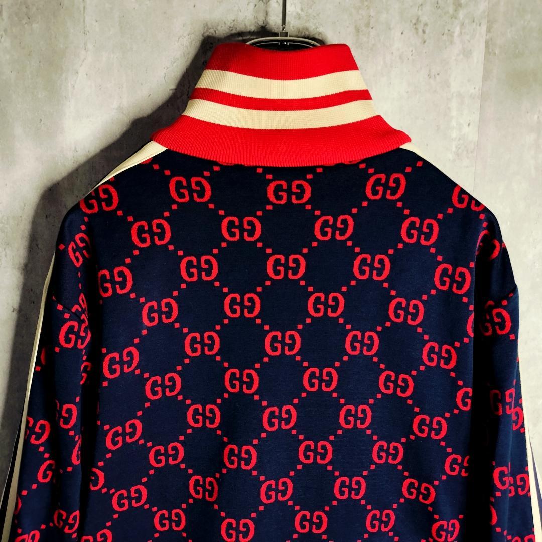 【美品】グッチ GGジャガード モノグラム トラックジャケット ジャージ L