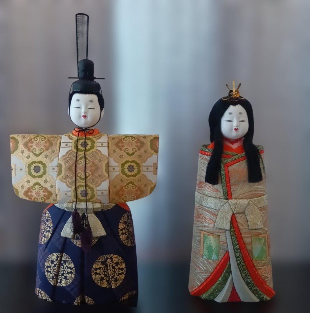 江戸木目込人形　雛人形　朱礼