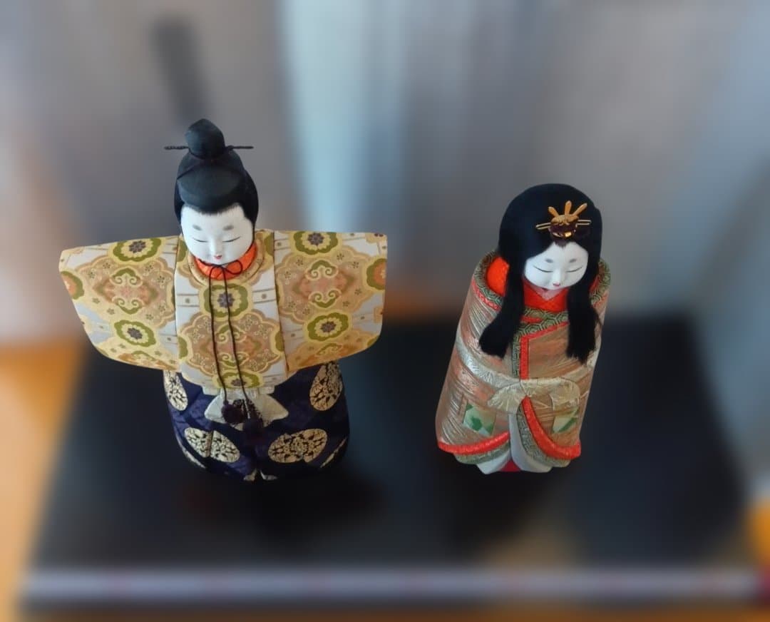 江戸木目込人形　雛人形　朱礼