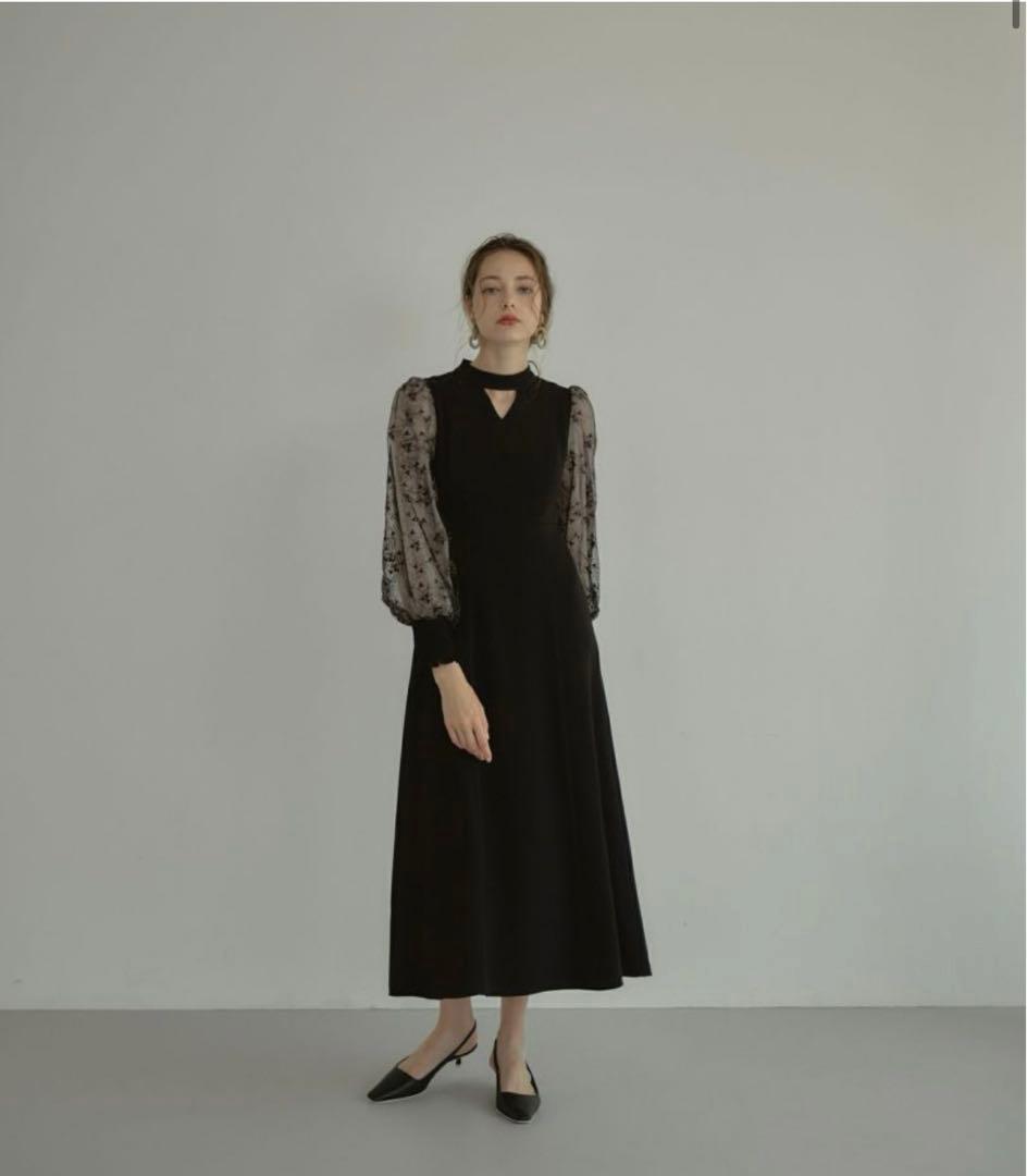 ANDRESD スリーブ刺繍ドレス 【Sサイズ】