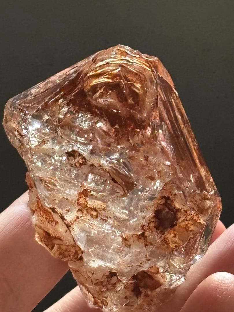 マダガスカル産　レッドクレイエレスチャル　68g ウィンドウクォーツ　高透明度