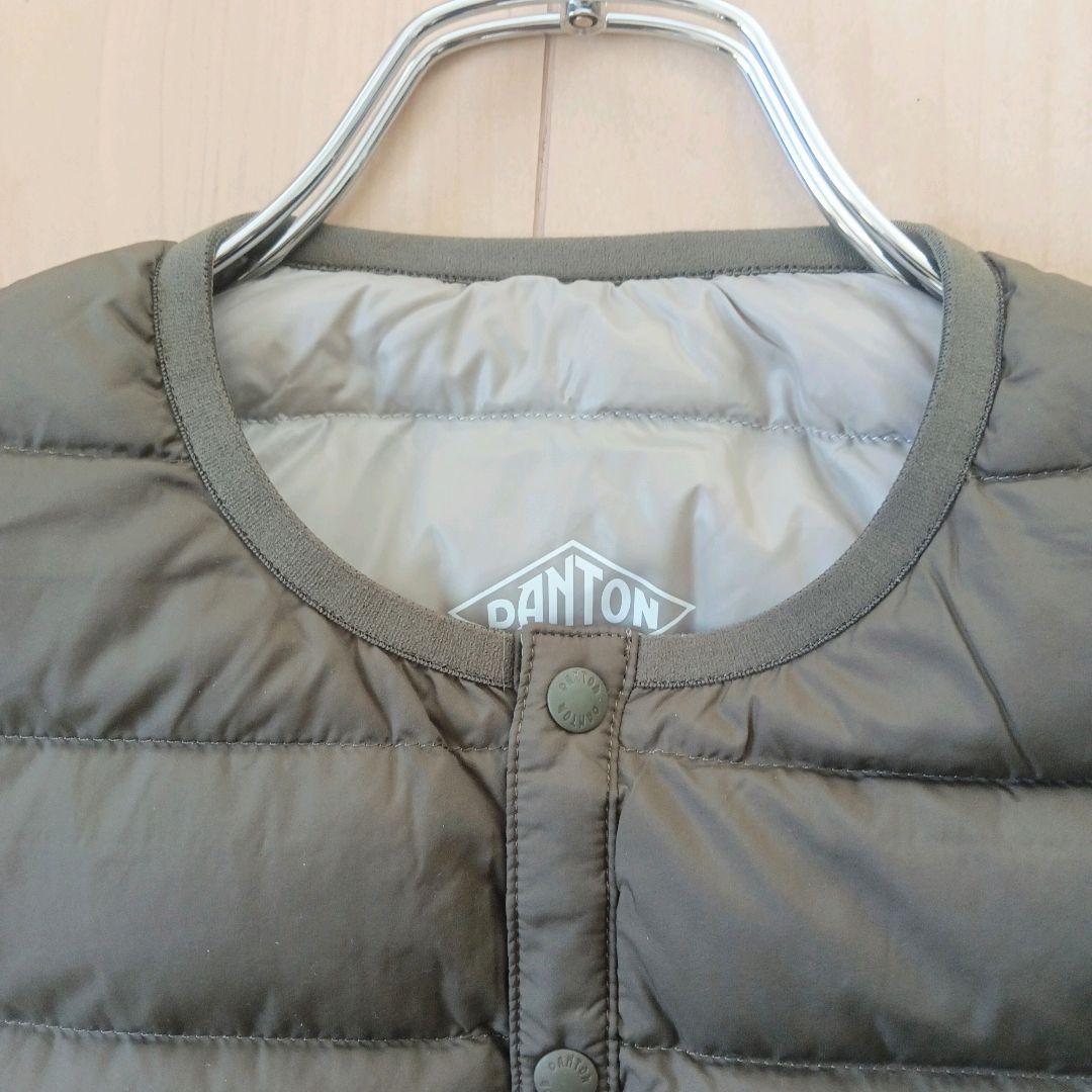 【未使用】DANTON クルーネック インナーダウンベスト オリーブ M