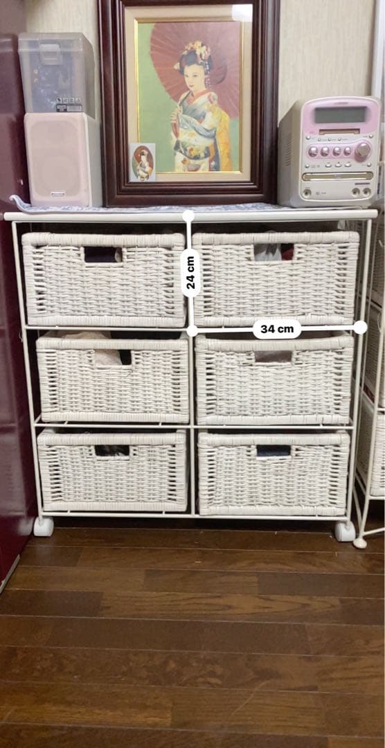 希少♦️ホワイトラタン♦️チェスト ６杯♦️ホワイトシャビー♦️送料込