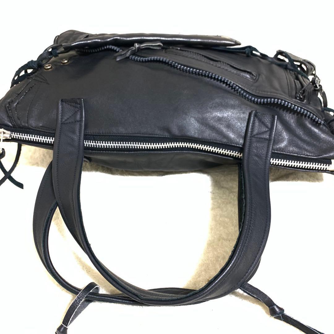 希少 VINTI ANDREWS トートバッグ　レザー 再構築 フリンジ y2k