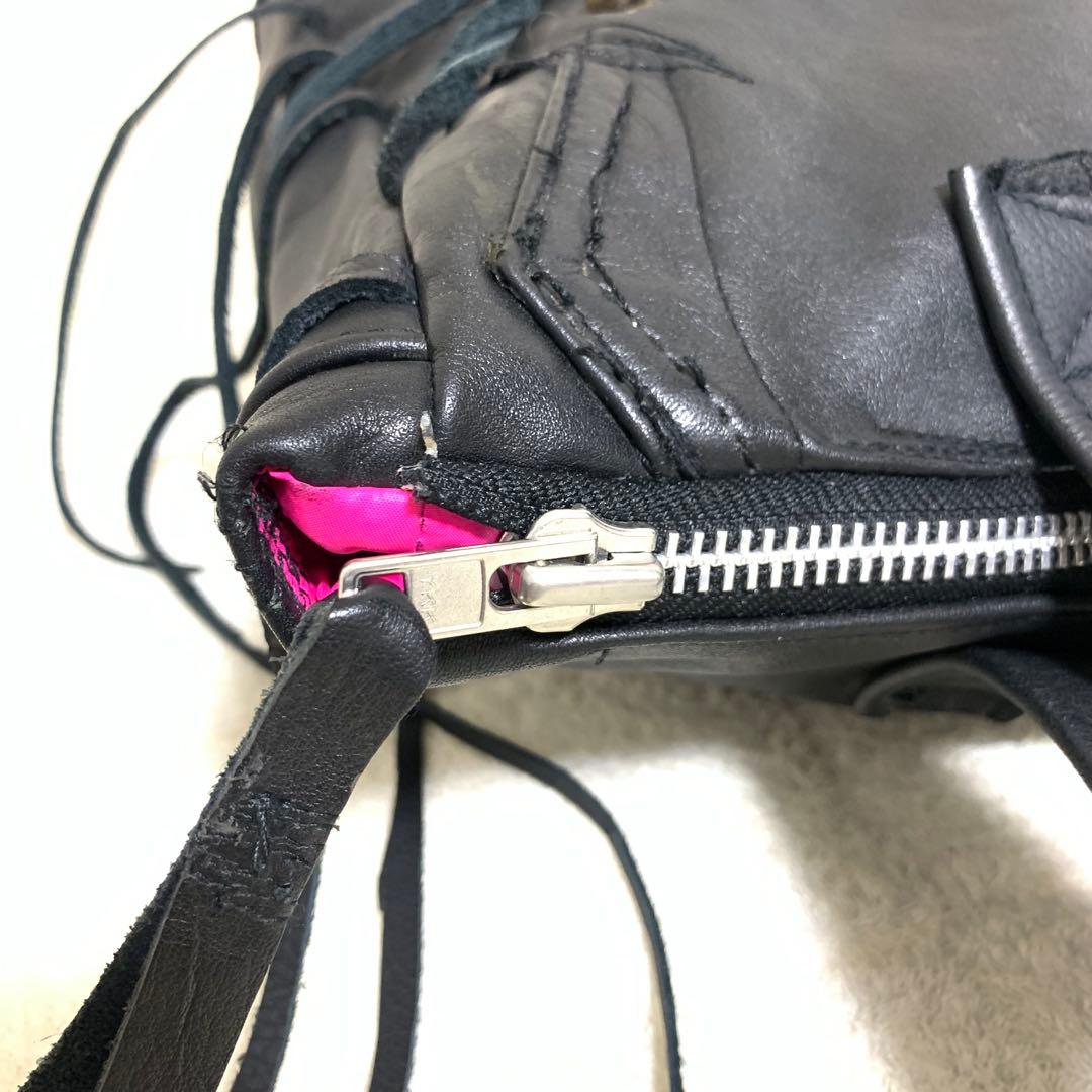 希少 VINTI ANDREWS トートバッグ　レザー 再構築 フリンジ y2k