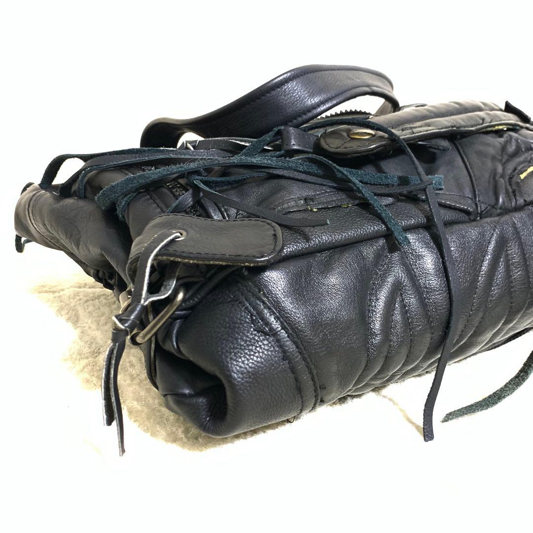 希少 VINTI ANDREWS トートバッグ　レザー 再構築 フリンジ y2k