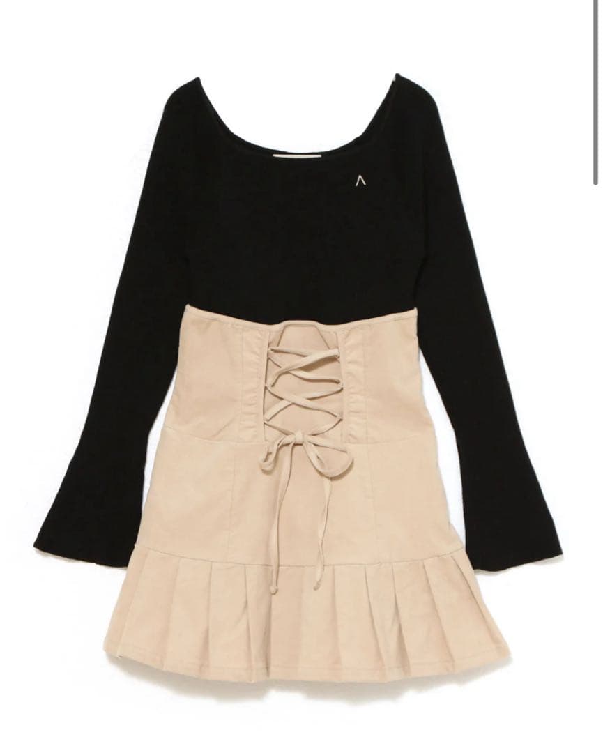 ワンピース High waist velour mini dress