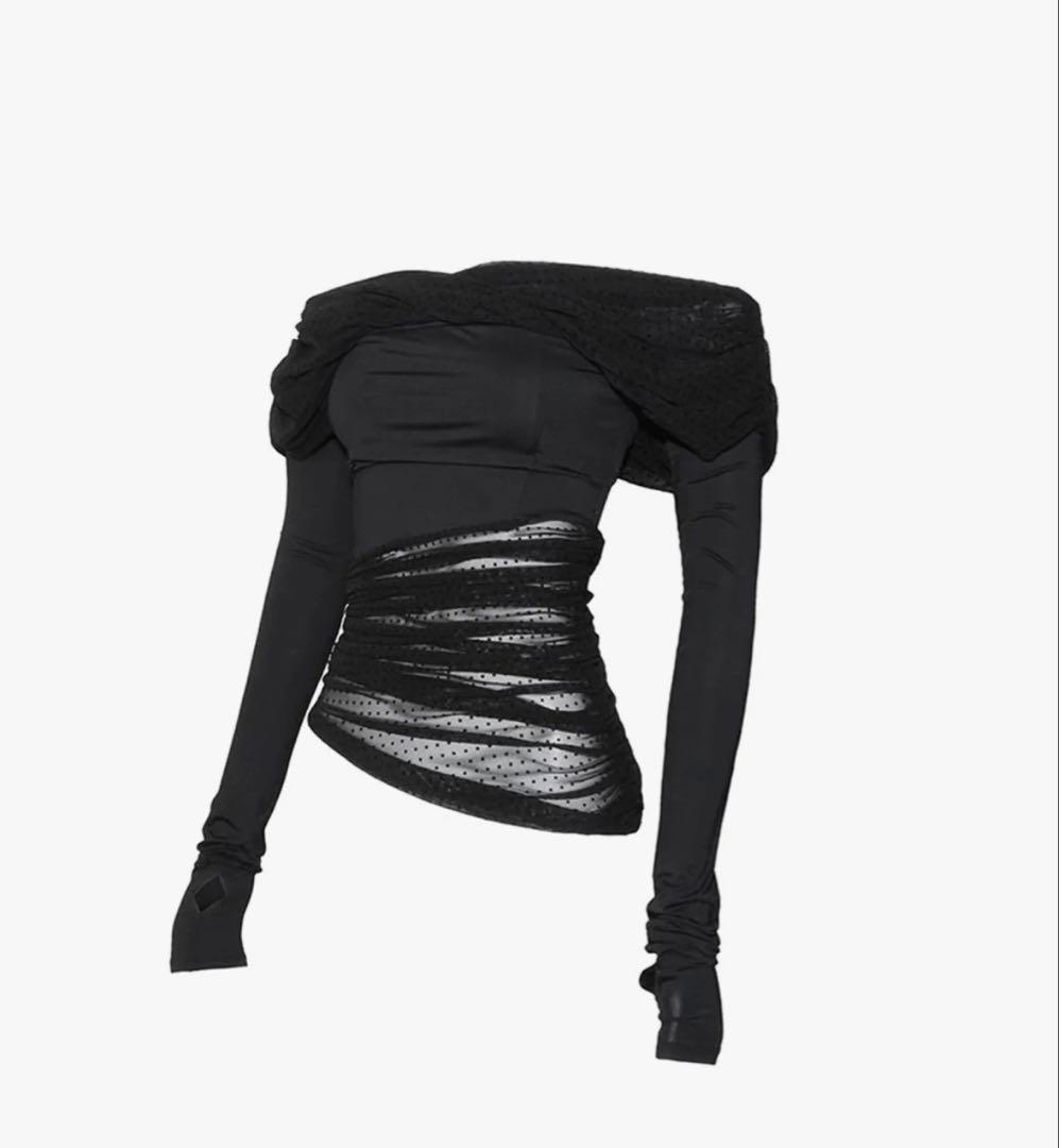 トップス theredthread S dot off shoulder tops