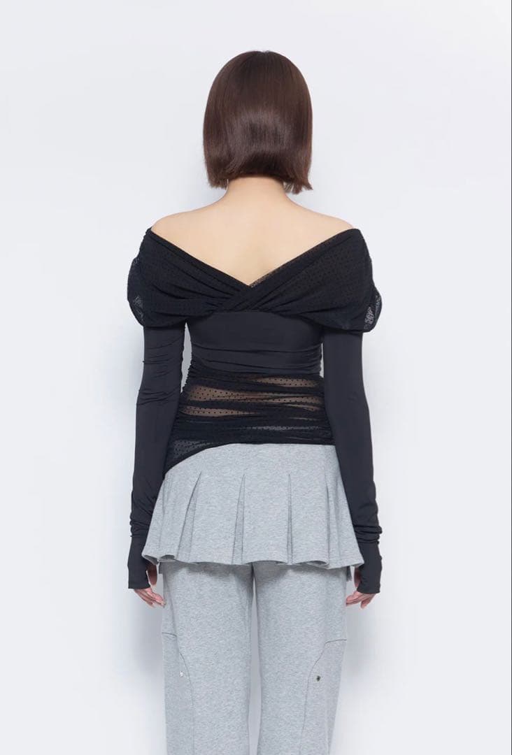 トップス theredthread S dot off shoulder tops