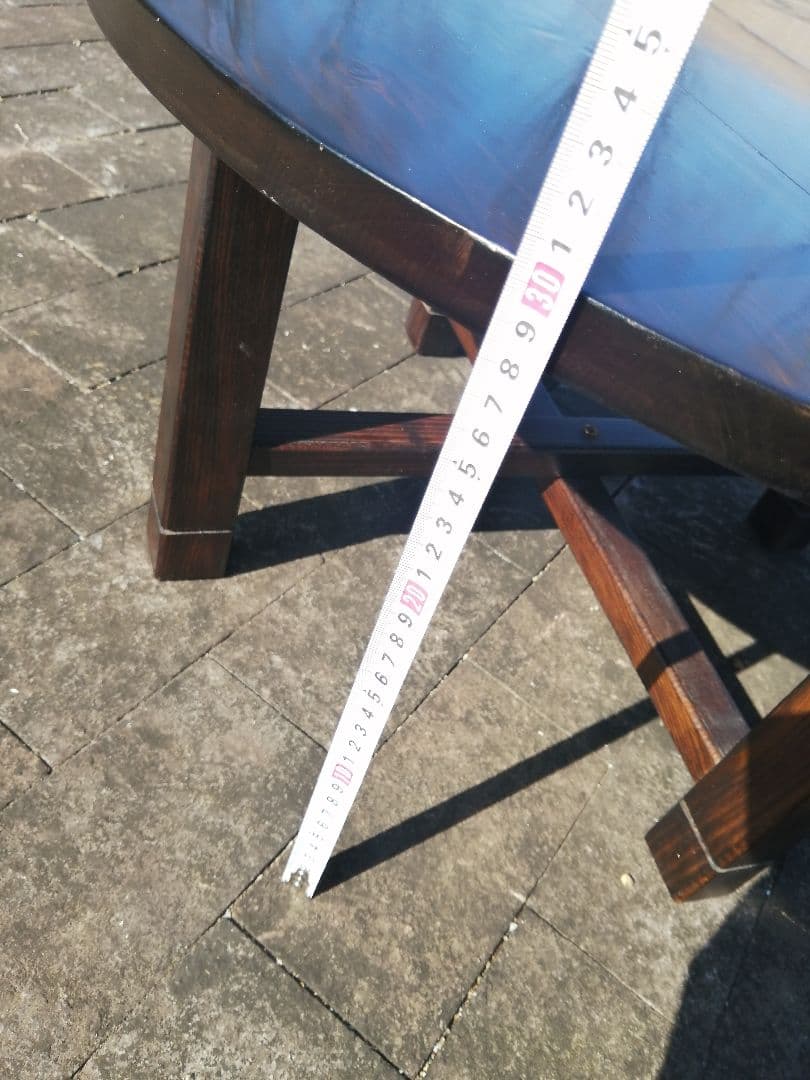 レトロ　【懐かしくて便利】和風 小型 円形 丸 折りたたみちゃぶ台　匿名配送