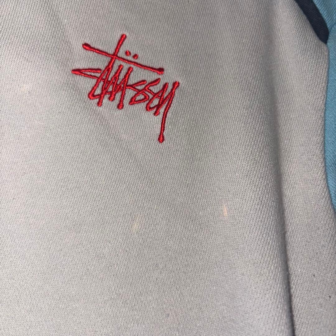 stussyラグランロンT♬Vネック平成y2k水色グレー赤00s裏原系ストリート