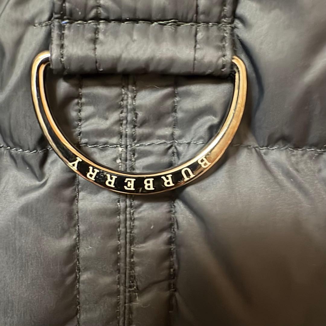 バーバリー　ダウンジャケット コート フード　ベルト付き　黒 M