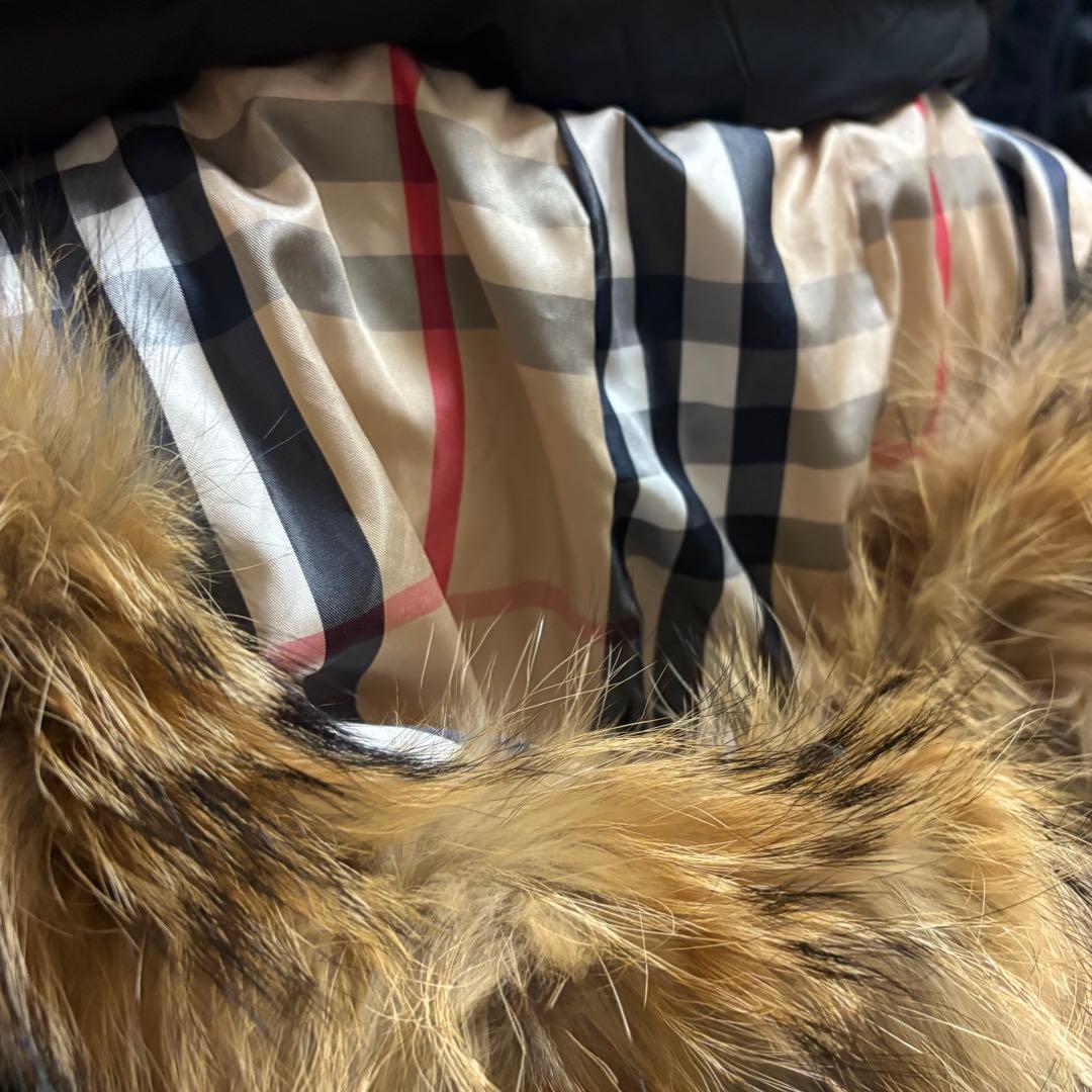 バーバリー　ダウンジャケット コート フード　ベルト付き　黒 M