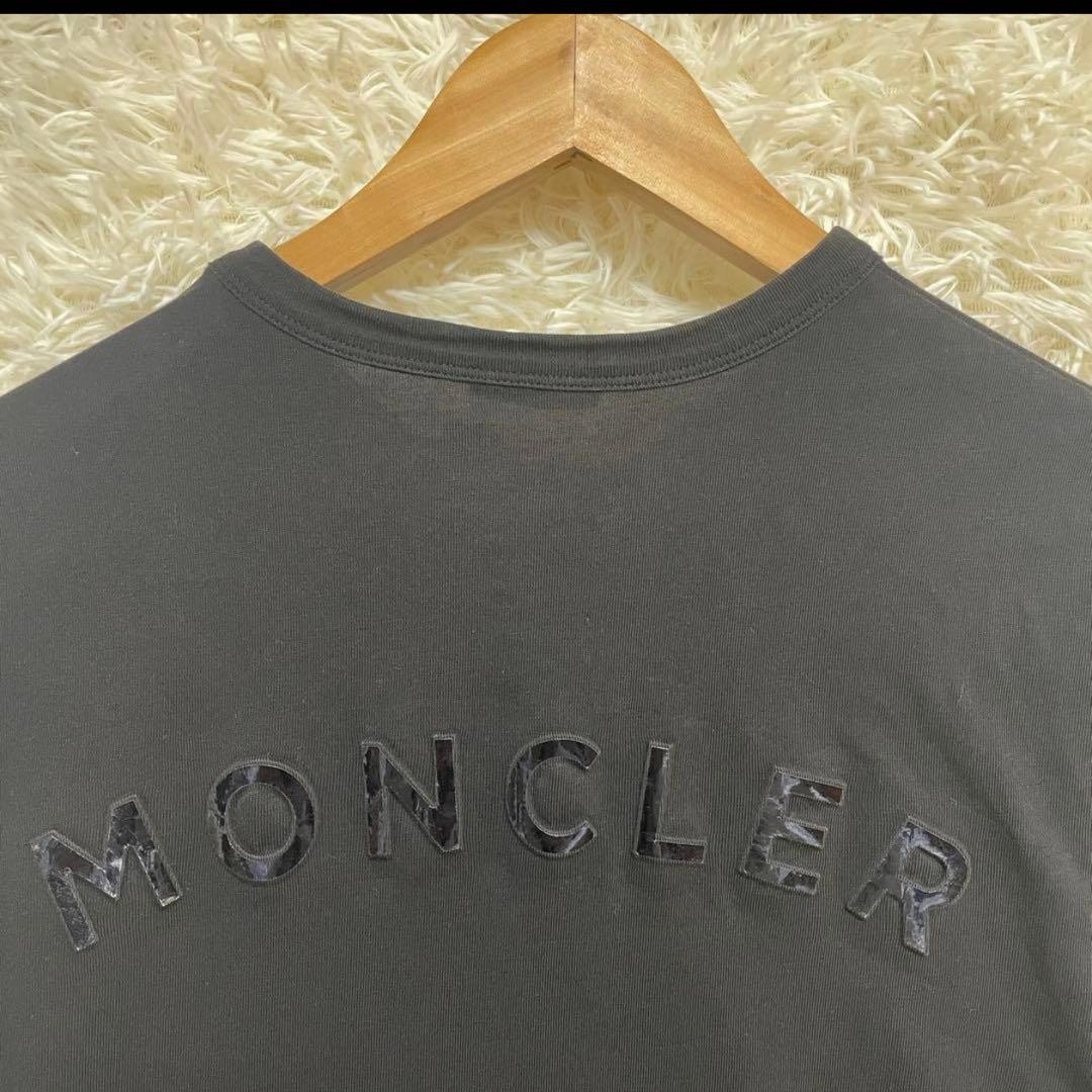 【特別価格】MONCLER ラバー　ロゴ Tシャツ 黒 半袖 立体ロゴ　英字