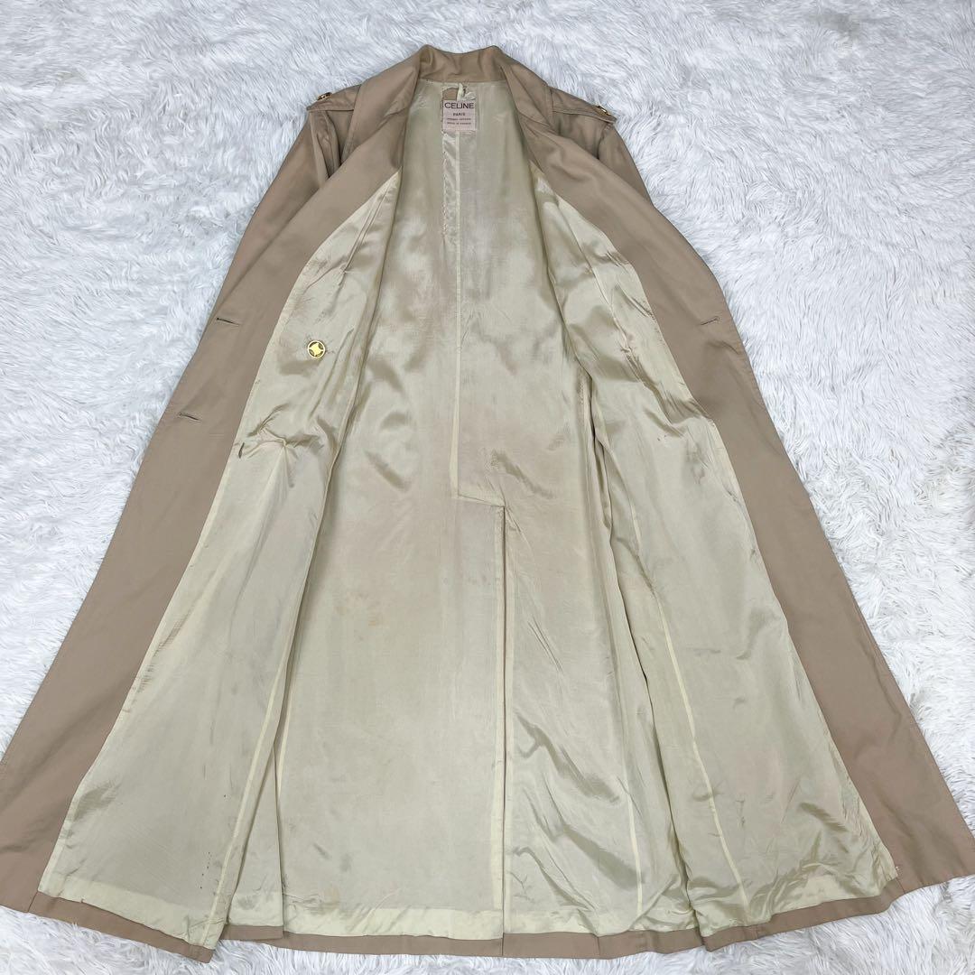 希少 セリーヌ トレンチコート トリオンフ金ボタン ロングコート ビンテージ