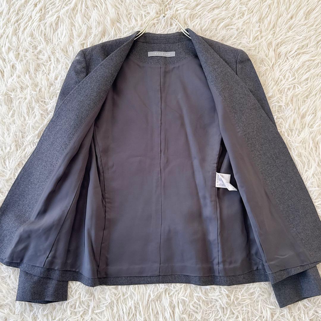 セオリーリュクス✨SAXONYノーカラージャケット パンツ セットアップ グレー