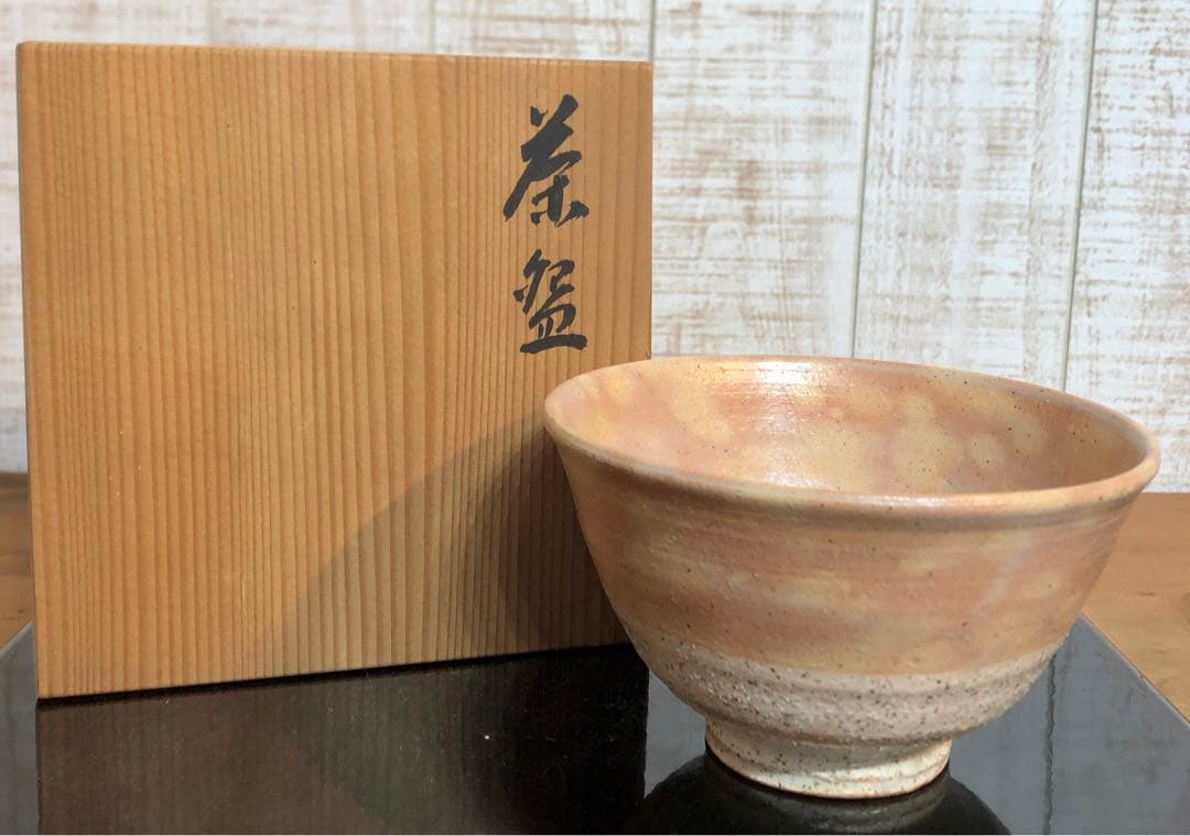 〈未使用〉ピンクマーブル柄がかわいい　茶碗　お砂入茶碗　抹茶碗　茶道具