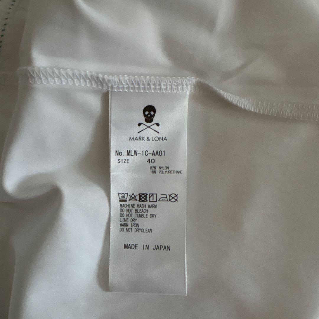 マーク＆ロナ モックネック Tシャツ ゴルフウェア ホワイト 40