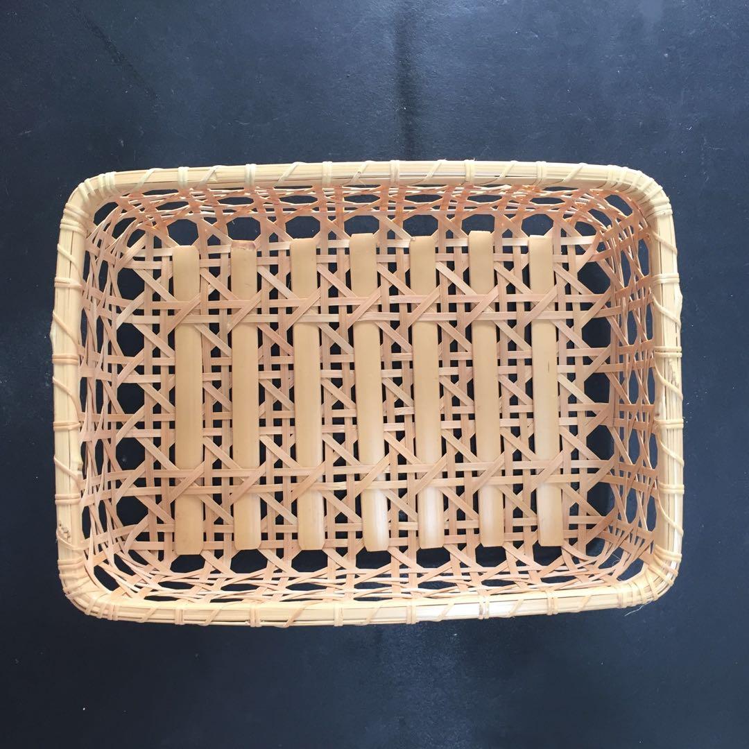 2個 八つ目編み 竹かご A4サイズ対応