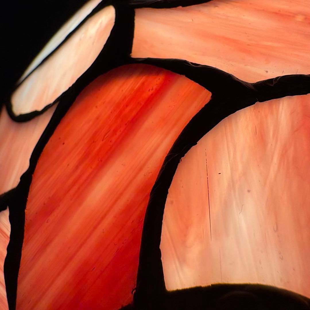 ステンドランプ 新品未使用難あり　ピンク系　バラ　薔薇　卓上　スタンド　ライト