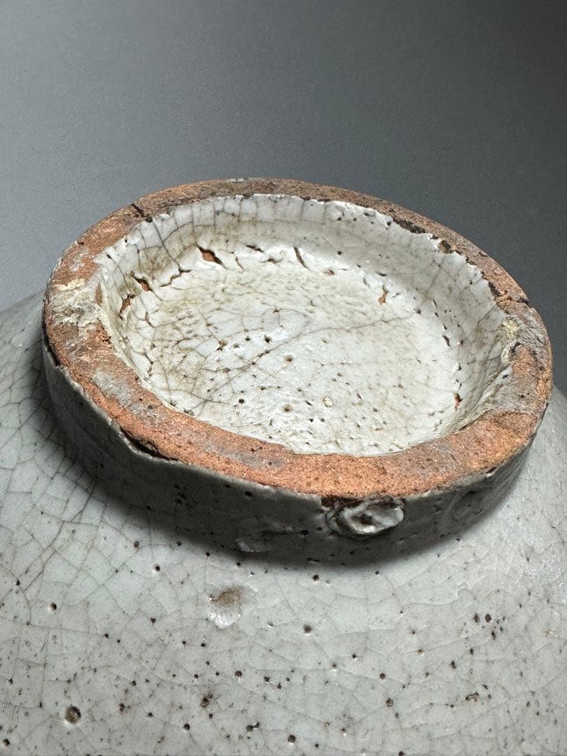 李朝　白磁　茶碗　堅手