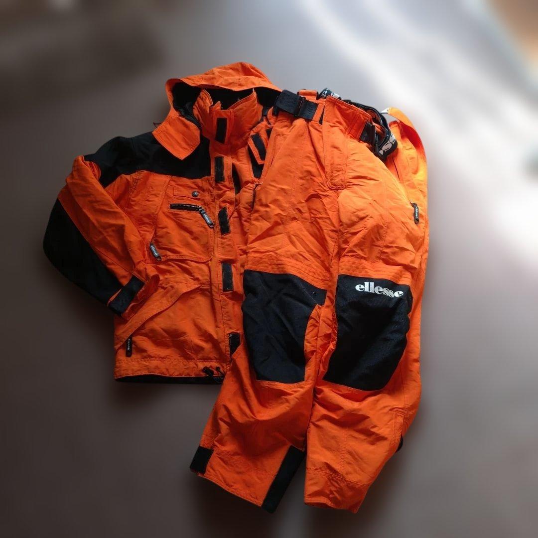 松*様 ellesse オレンジ 防水ジャケット・パンツセット、スキー、スノボー