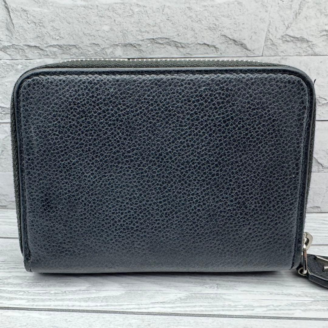 サンローラン　二つ折り財布　チャーム　カサンドラ　レザー　ブラック