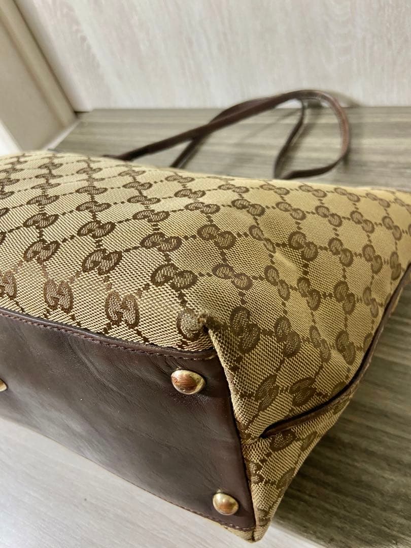 GUCCI トートバッグ GG柄　キャンバス　インターロッキング　シェリー
