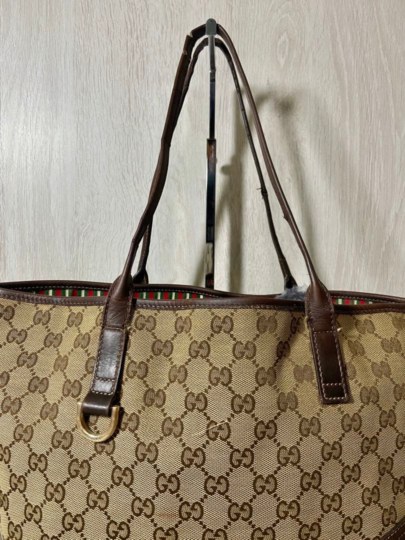 GUCCI トートバッグ GG柄　キャンバス　インターロッキング　シェリー