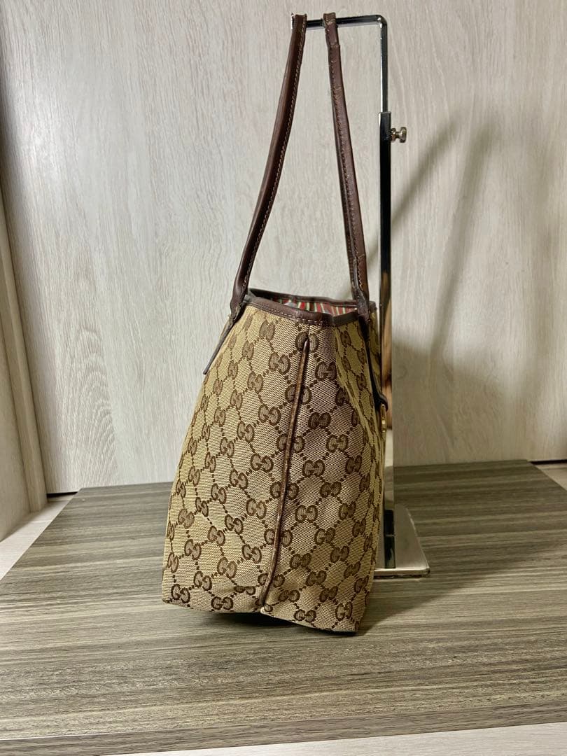 GUCCI トートバッグ GG柄　キャンバス　インターロッキング　シェリー