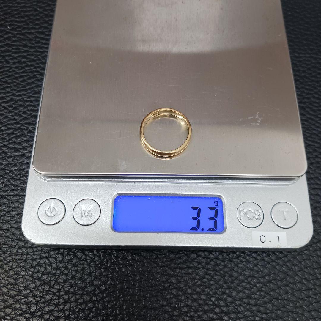 (C012303) K18 YG かまぼこ リング 指輪 約11-12号