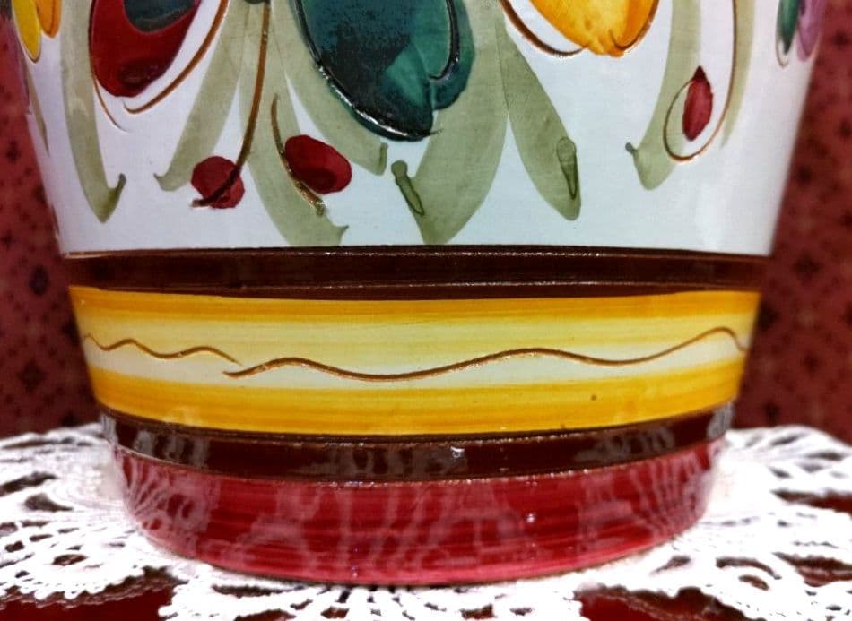 イタリア製　マヨリカ焼き　傘立て　大型花瓶　壺　インテリア　オブジェ　未使用美品