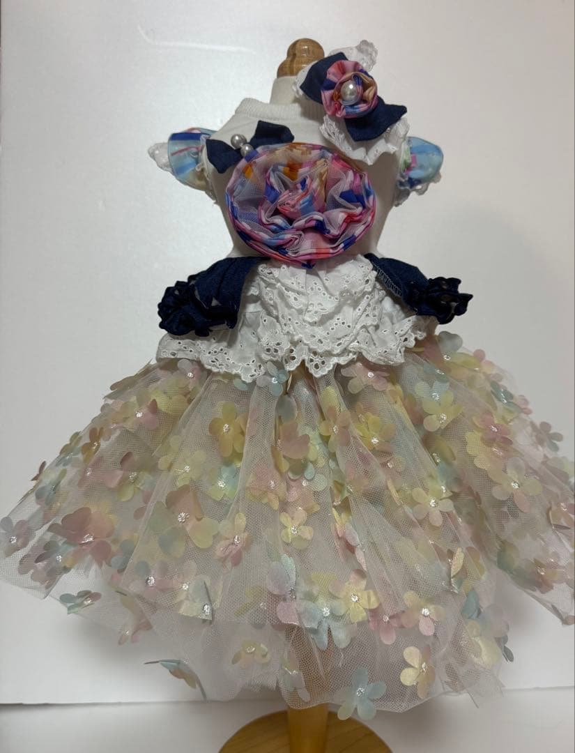 3点セット　チュール　ワンピース　ヘッドアクセ　犬用