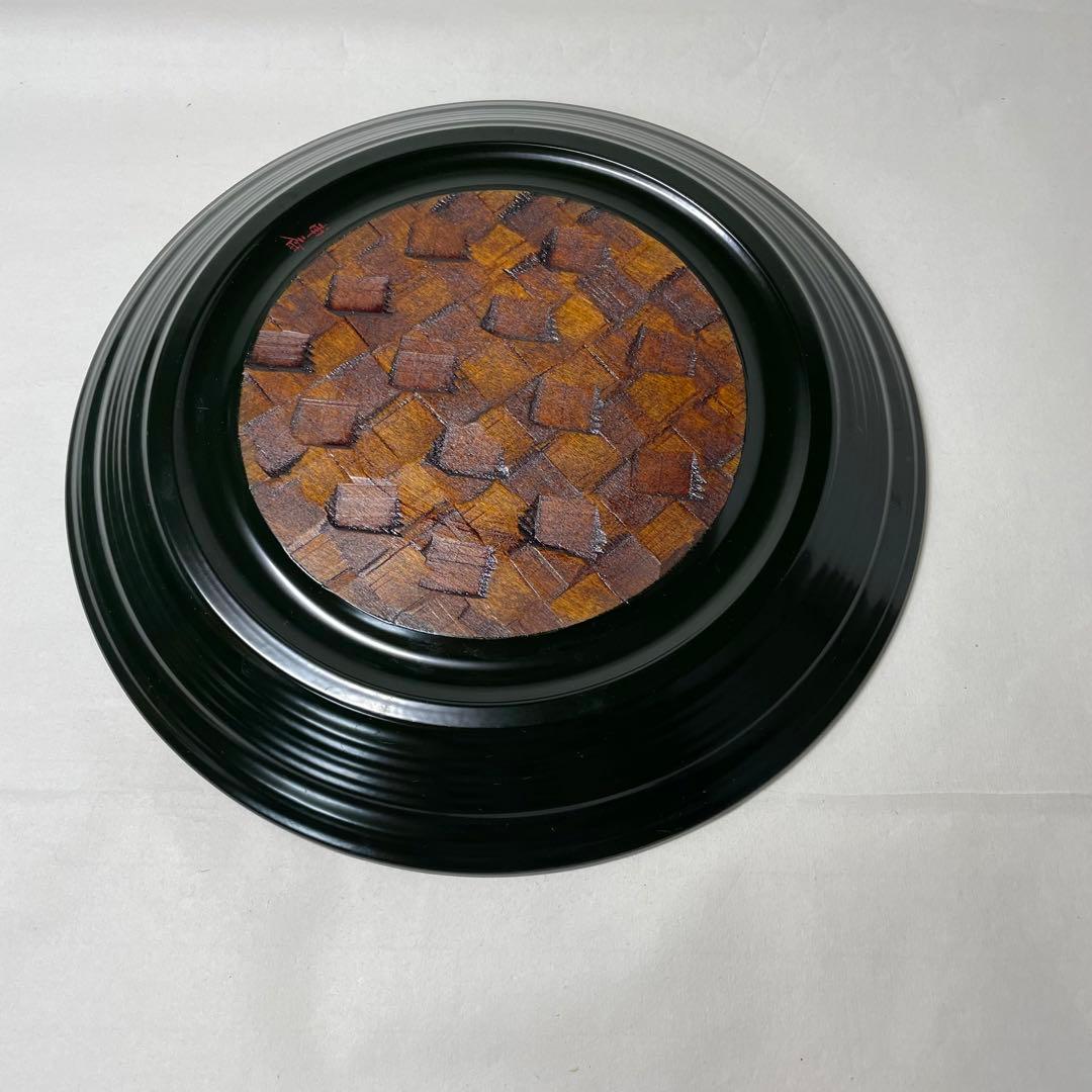 FA07④山下甫斎　独楽盆　茶道具　菓子器　丸盆