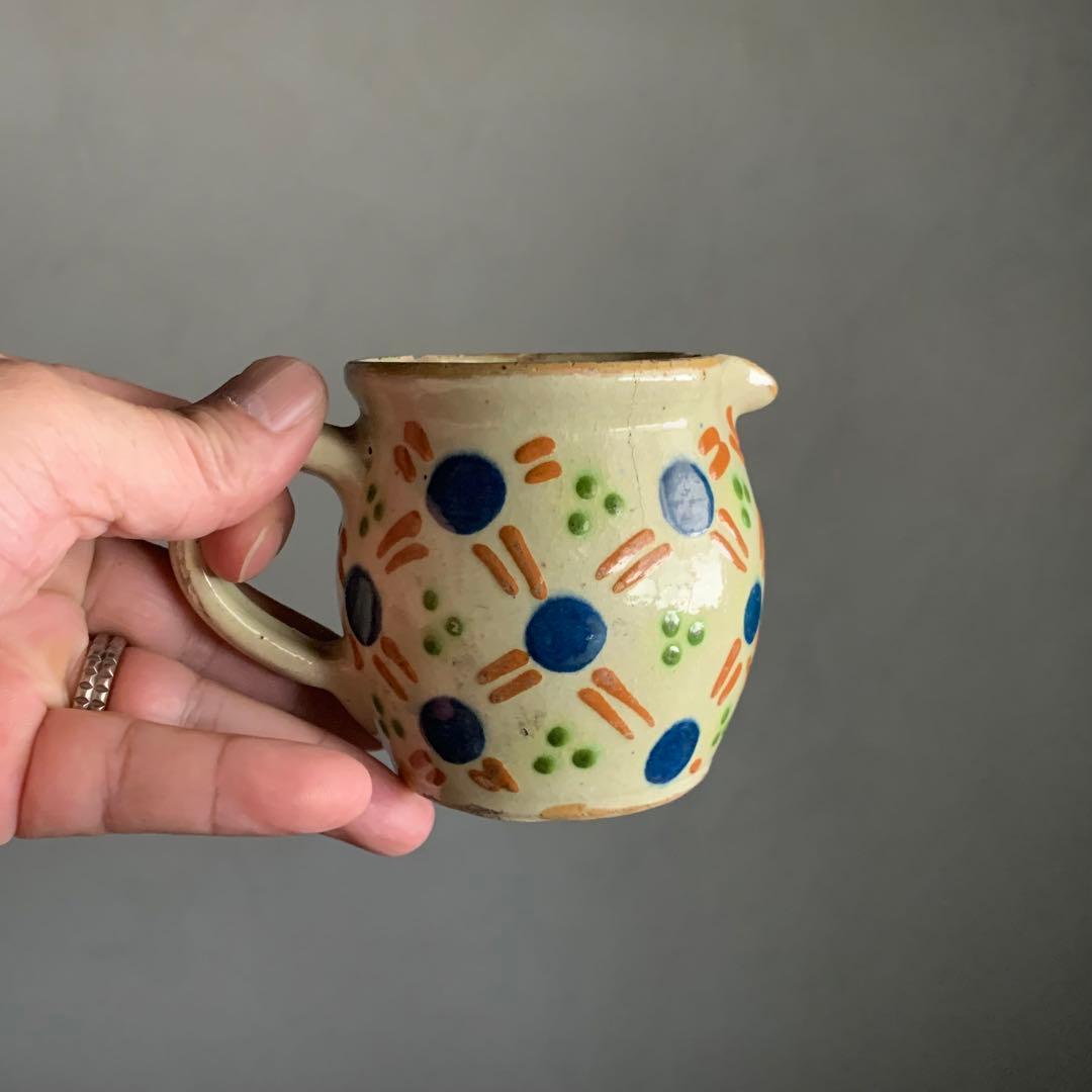 仏蘭西 色絵 酒注 酒器 水注 ピッチャー アンティーク 古道具 ブロカント