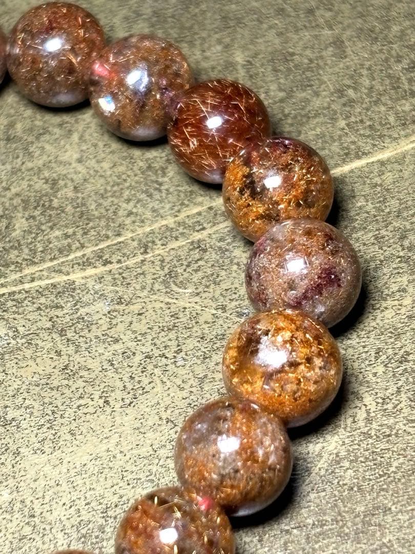 【超希少】　ガーデンルチルクォーツブレスレット約10㎜（新品未使用）高品質　金運