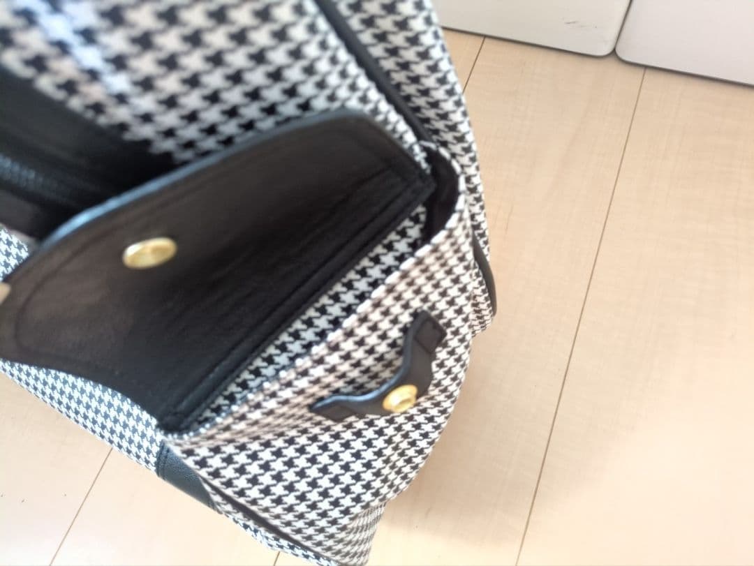 美品☆代官山クロシェット 千鳥格子柄 キャリーバッグ ボストンキャリー