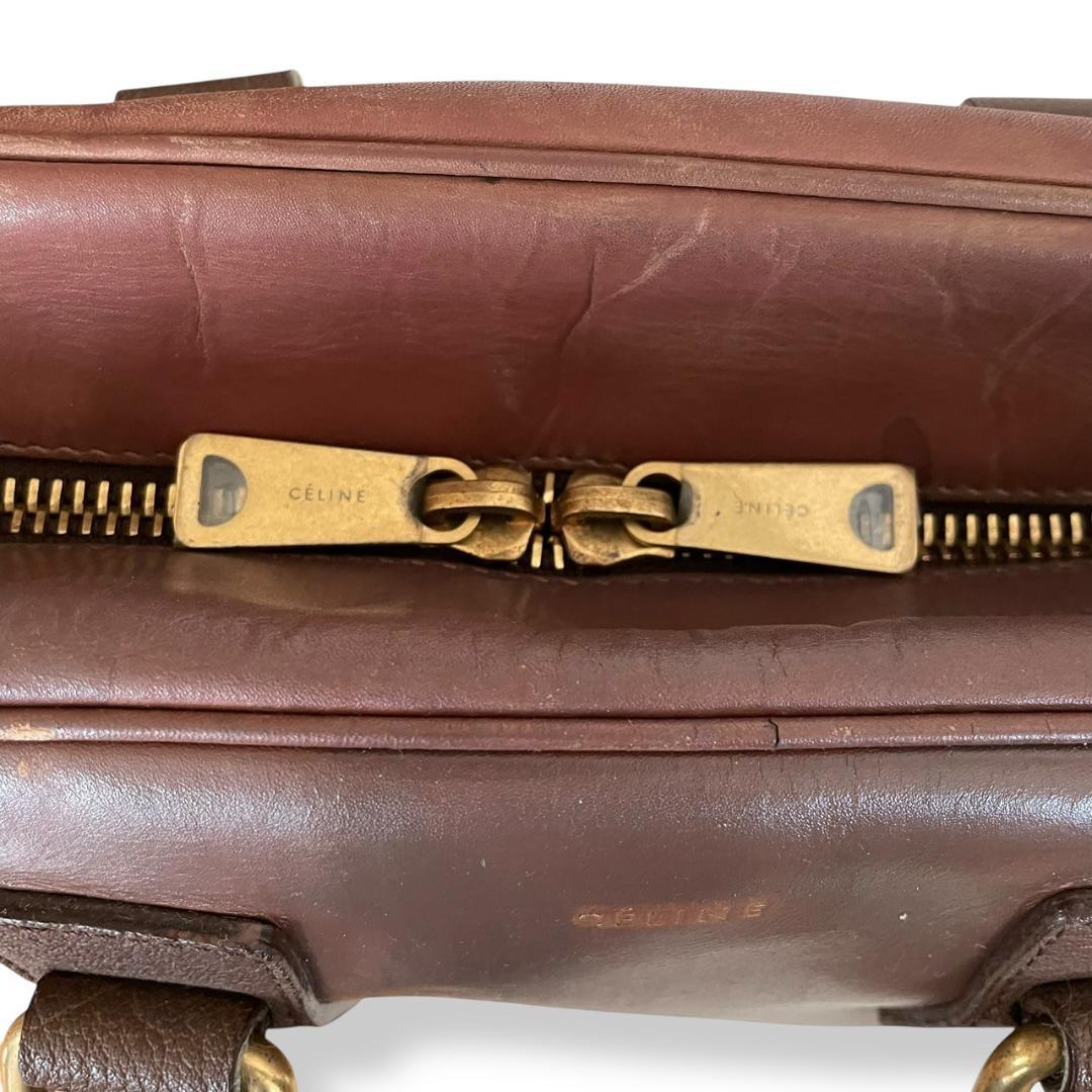 【希少】 CELINE セリーヌ ボストンバッグ オールレザー ブラウン 茶色