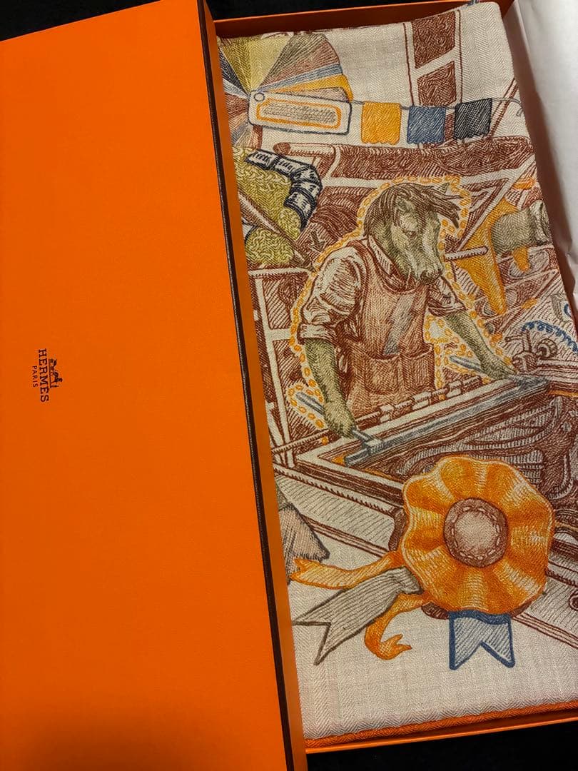 エルメス カレジェアン《エルメスの世界》新品未使用ナチュラル／オレンジ／ブラウン