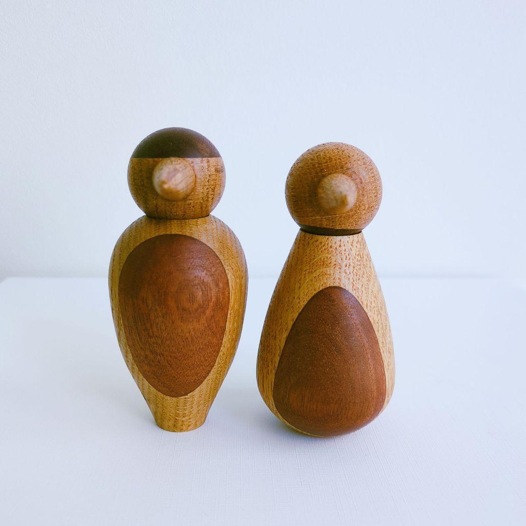 デンマーク ビンテージ 木製 置物 2個セット