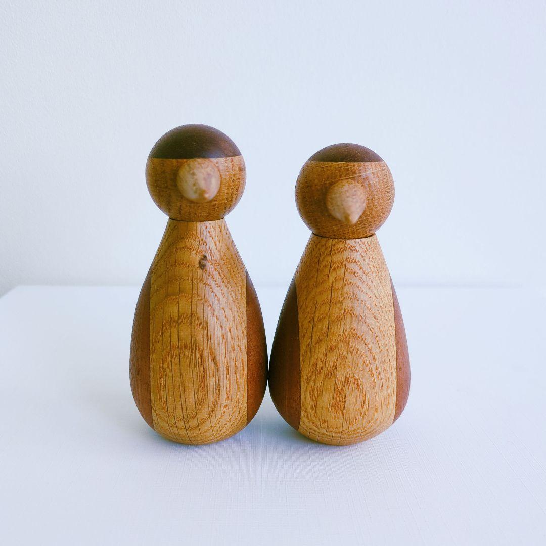 デンマーク ビンテージ 木製 置物 2個セット