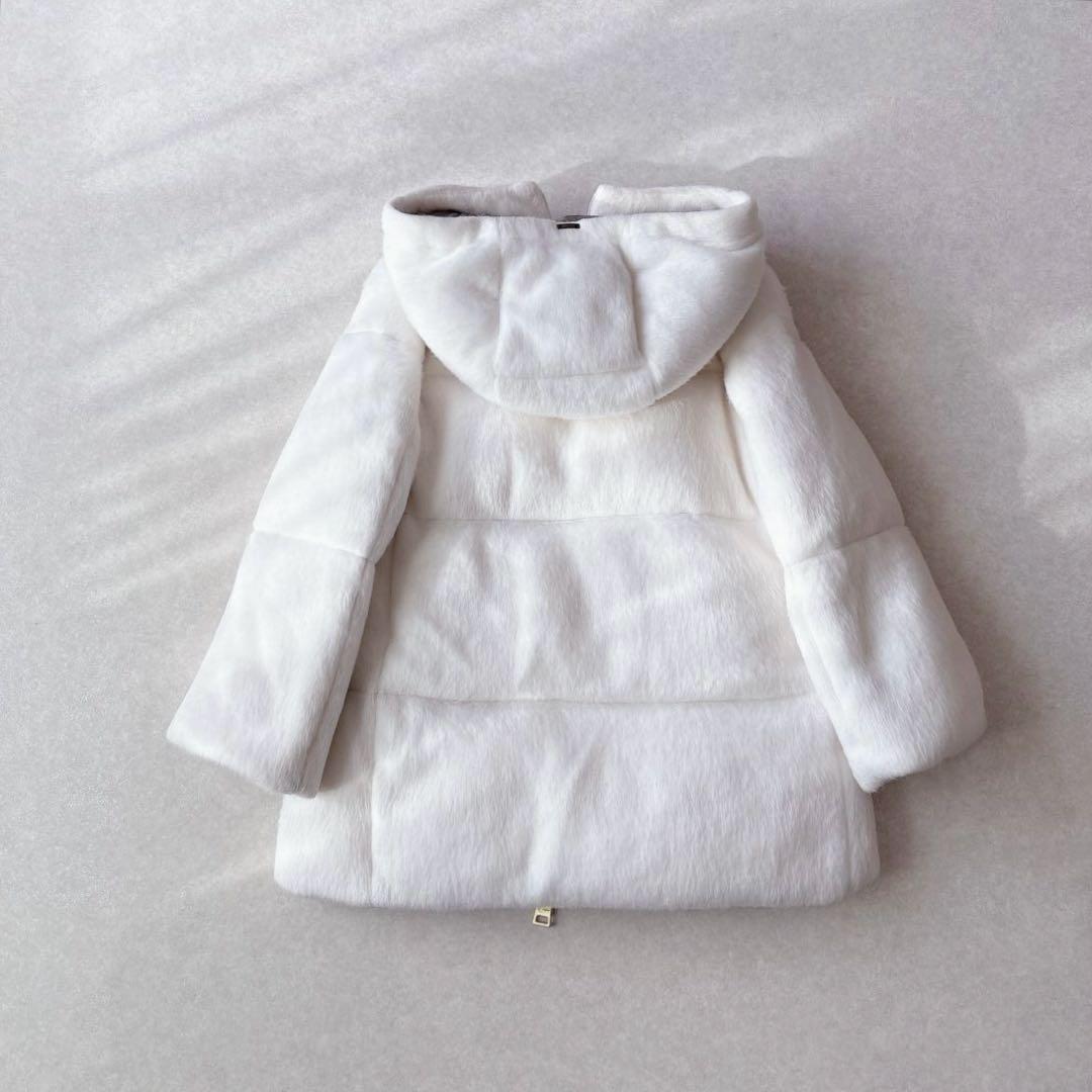 HERNO｜Resort ふわふわ エコファーショートダウン ホワイト 38