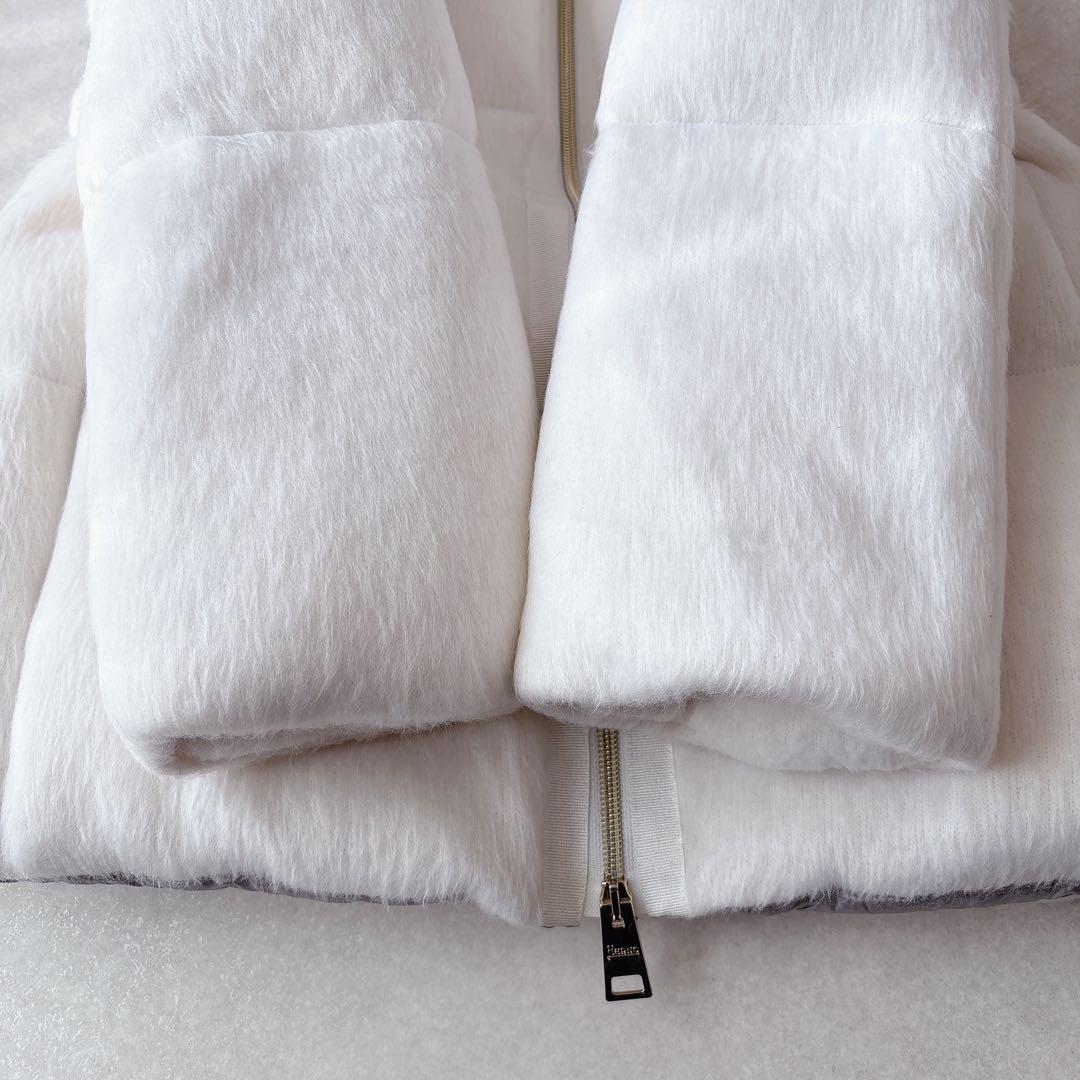 HERNO｜Resort ふわふわ エコファーショートダウン ホワイト 38