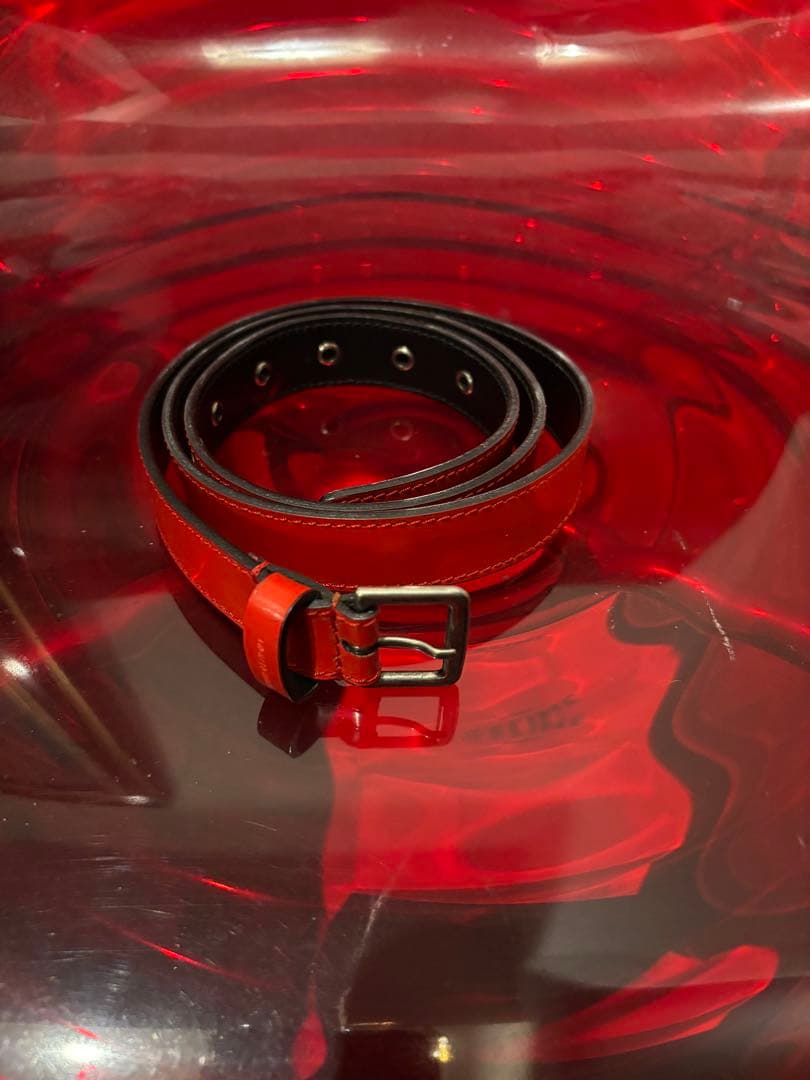 ディオールオム エディ 2006SS スカモッズ期 ハトメ細ベルト　80赤