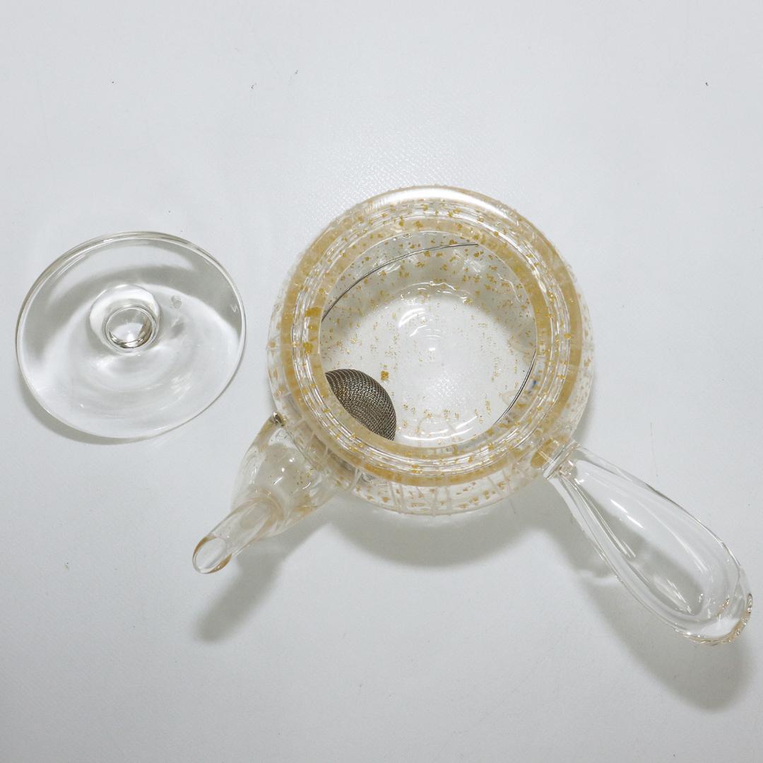 吉田勝美 作 玻璃の匠 ガラス製 硝子急須 煎茶道具　共箱 未使用