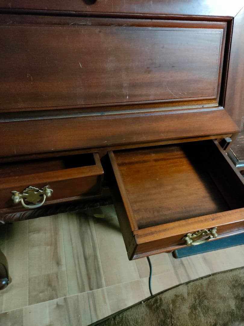 【訳あり】猫脚ライティングビューロー アンティーク家具