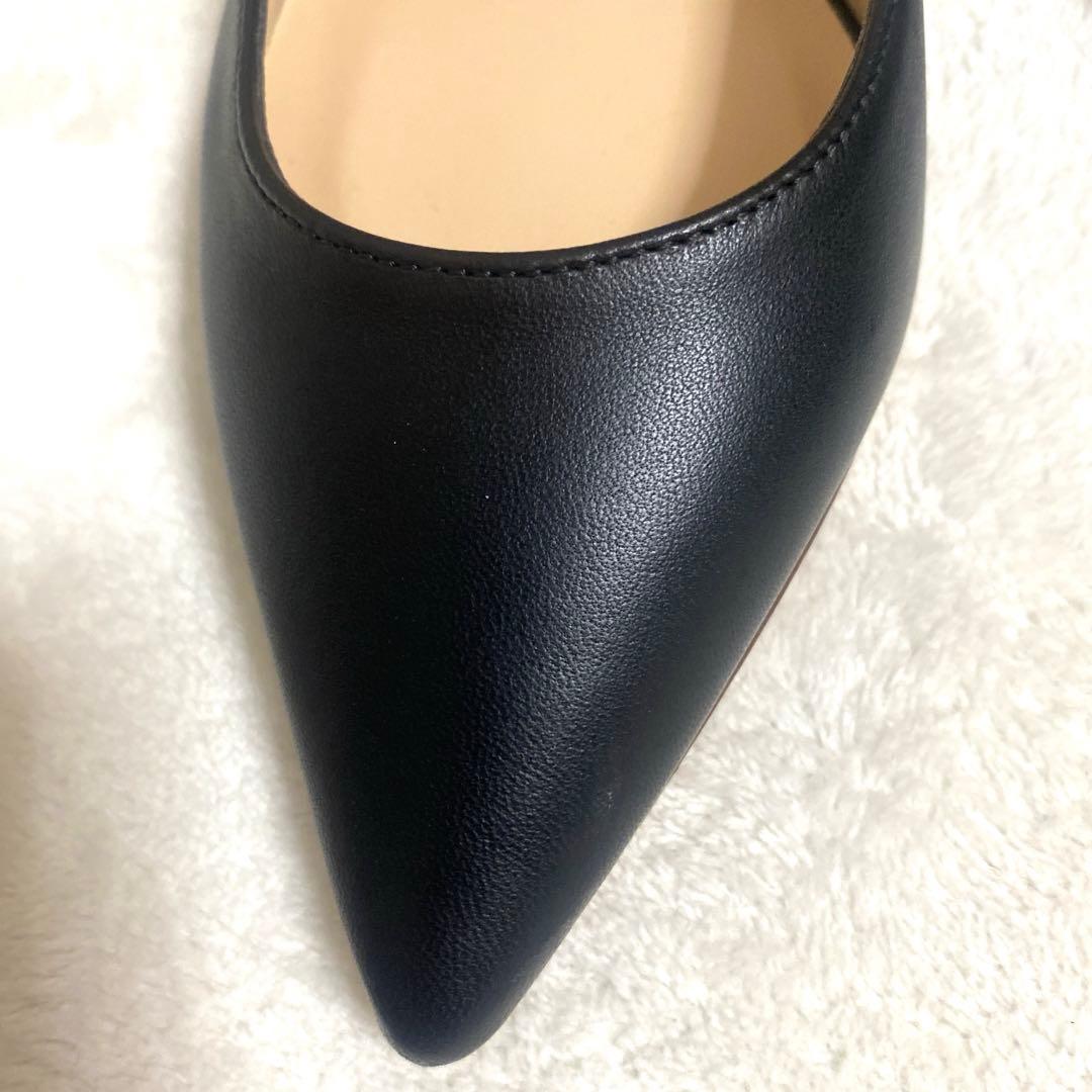 極美品 FABIO RUSCONIヒールパンプス ブラック 37 黒 24cm