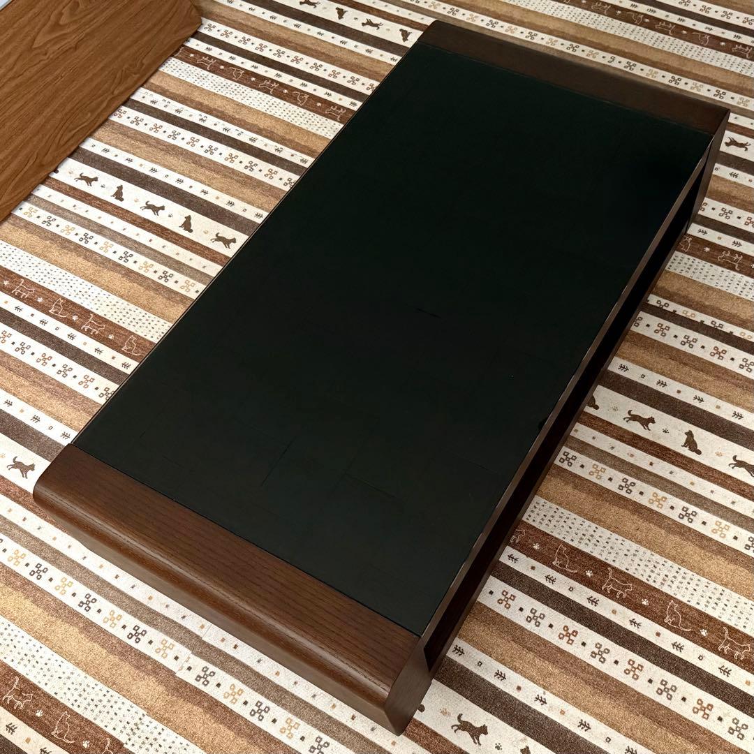 【極美品】 [幅120cm]ローテーブル ブラックガラス ベルネF