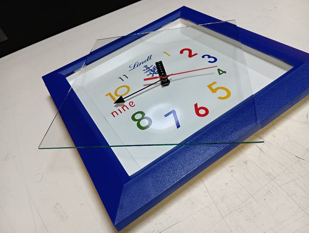 リンツ　非売品　ノベルティ　ブルー　ポストモダン　ウォールクロック　壁掛け時計